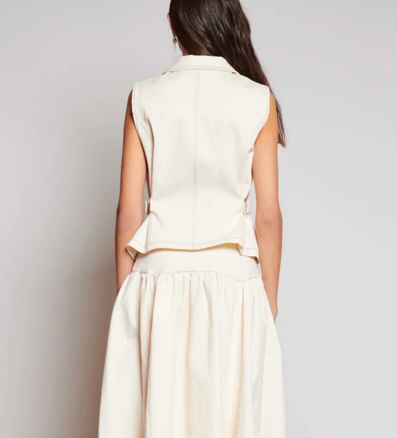 Ghospell Quincy Drill Top - Ivory