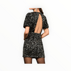 Greylin Ella Open Back Sequin Dress - Black