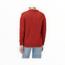 rag & bone Adrienne Open Stitch Cotton Blend Cardigan - Paprika