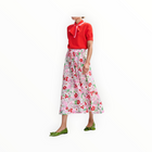 Essentiel Antwerp Floral-Jacquard Midi Skirt - Multicolor/Off-White