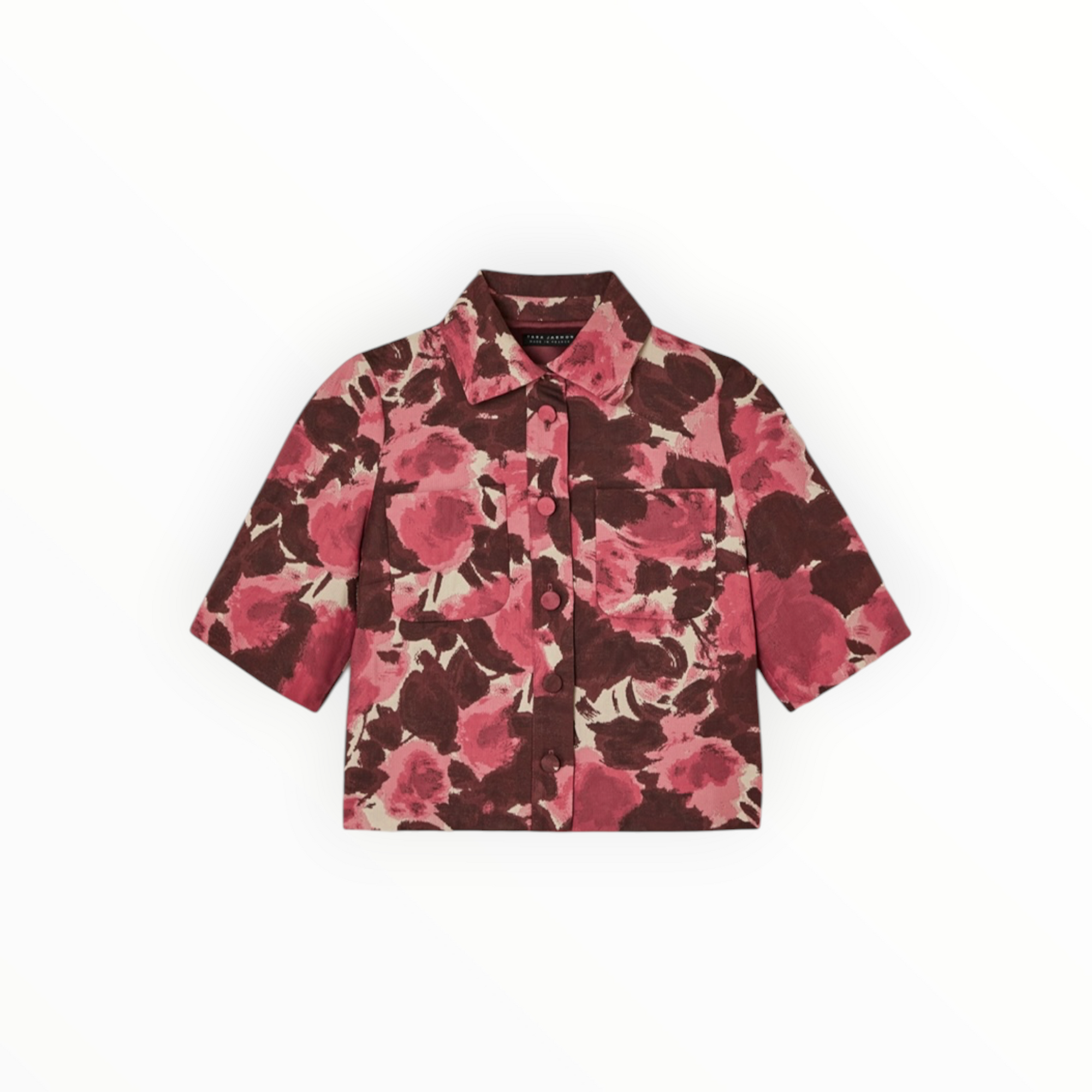 Tara Jamon Carolane Shirt - Ecru Jacquard Floral