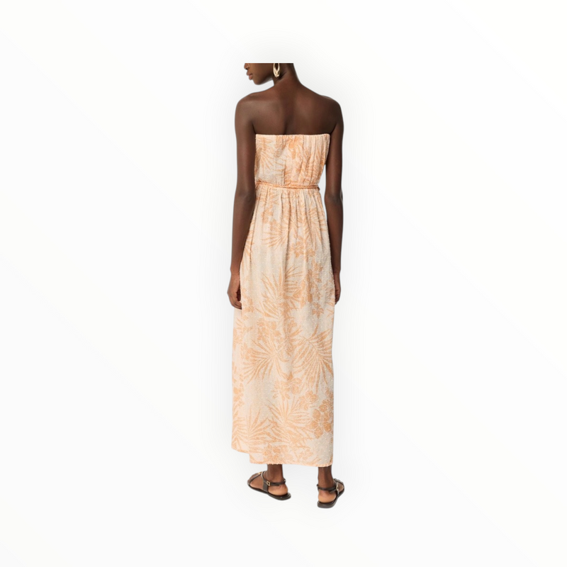 Poupette St Barth Long Mara Dress - Orange Frangipani
