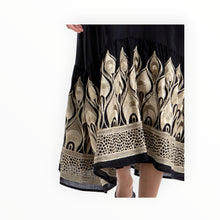 Greek Archaic Kori Ramie Embroidered Maxi Dress - Black/Gold