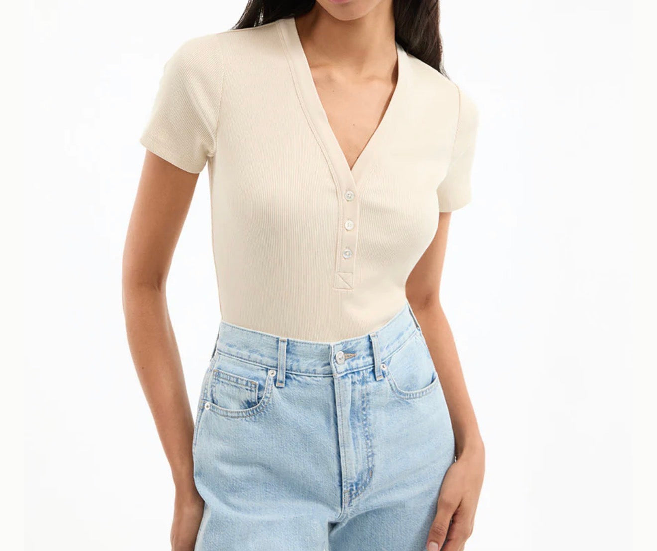 Veronica Beard Short Sleeve Dekalb Top - Limestone