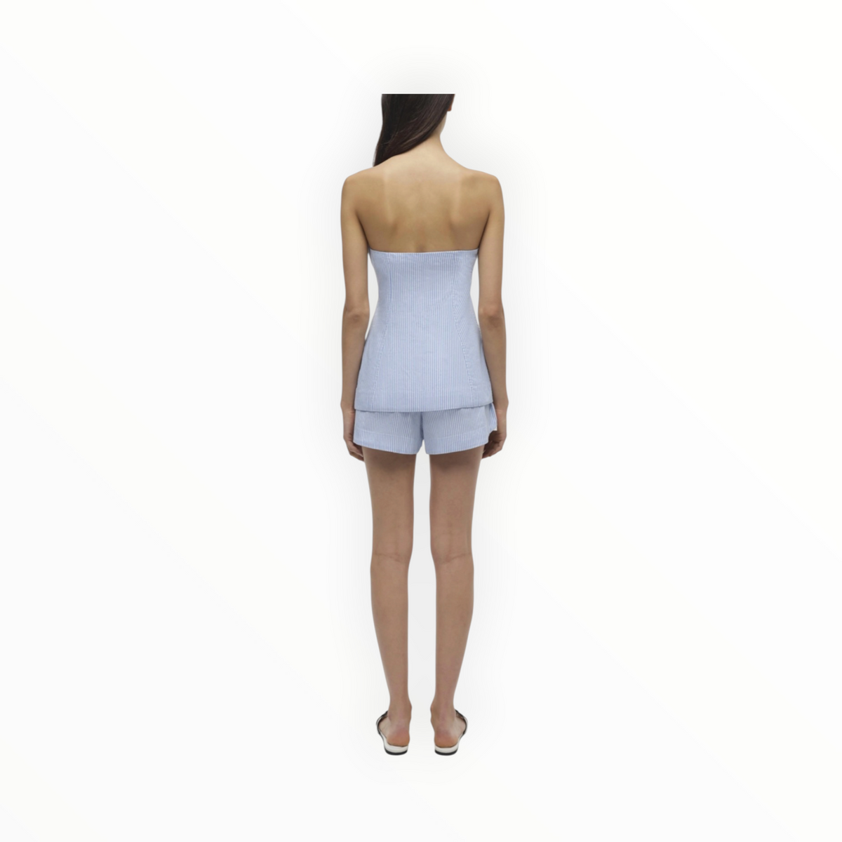 SIMKHAI Vivvy Bustier Top - Blue Hydrangea Stripe
