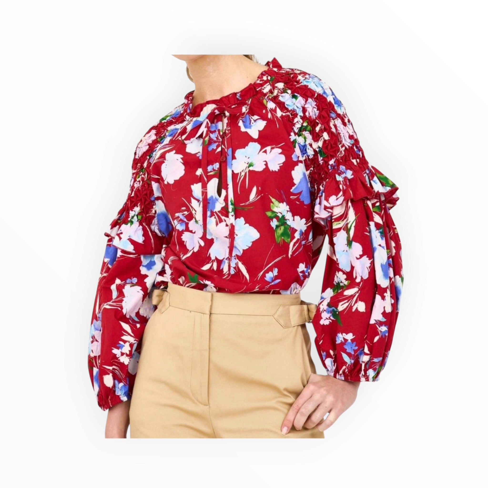 Christy Lynn Noella Blouse - Crimson Fleur