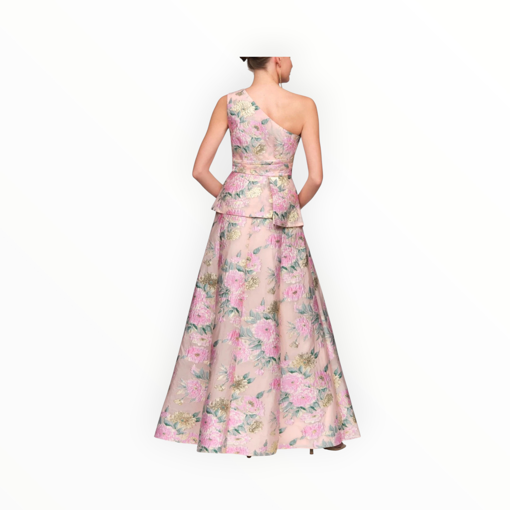 JS Collections Mia One Shoulder Gown - Blush Multi