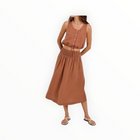 Bella Dahl Smocked Waist Gathered Skirt - Coastal Brown