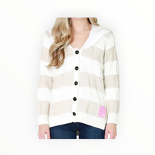 GANNI Poplin Collar Smiley Cardigan - Egret