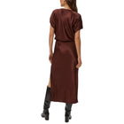Michael Stars Karter Satin Midi Dress - Espresso