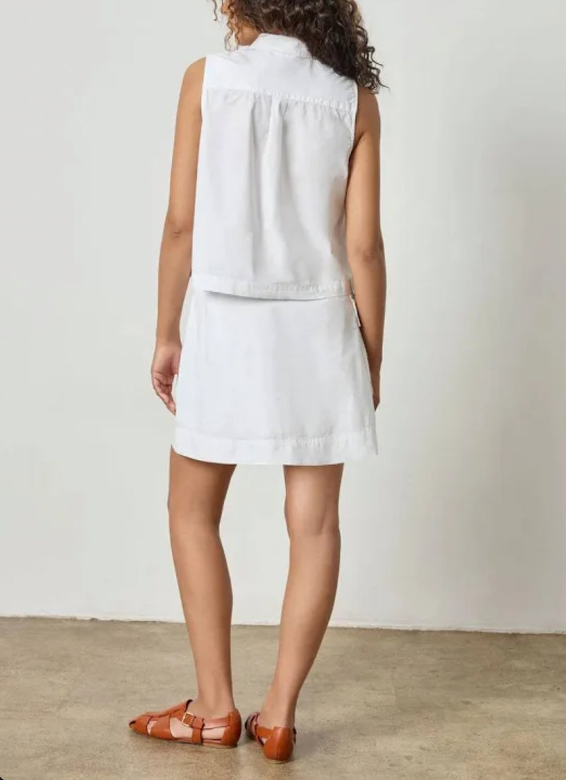 LILLA|P Eyelet Collar Sleeveless Shirt - White