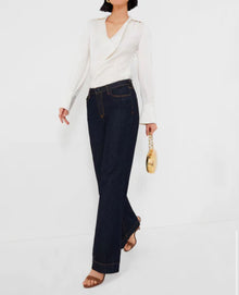 SIMKHAI Symone Cowl Neck Top - Ivory