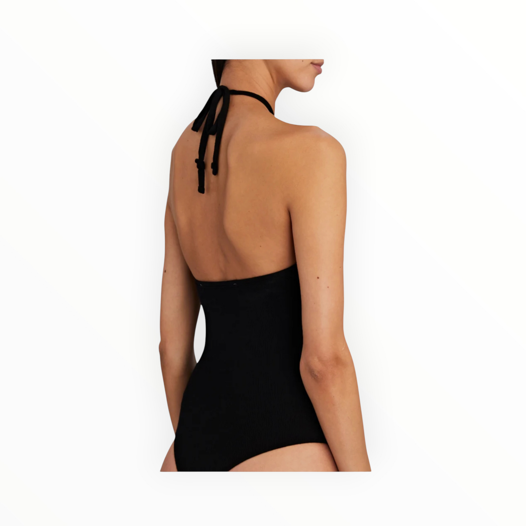 Enza Costa Keyhole Halter Bodysuit - Black