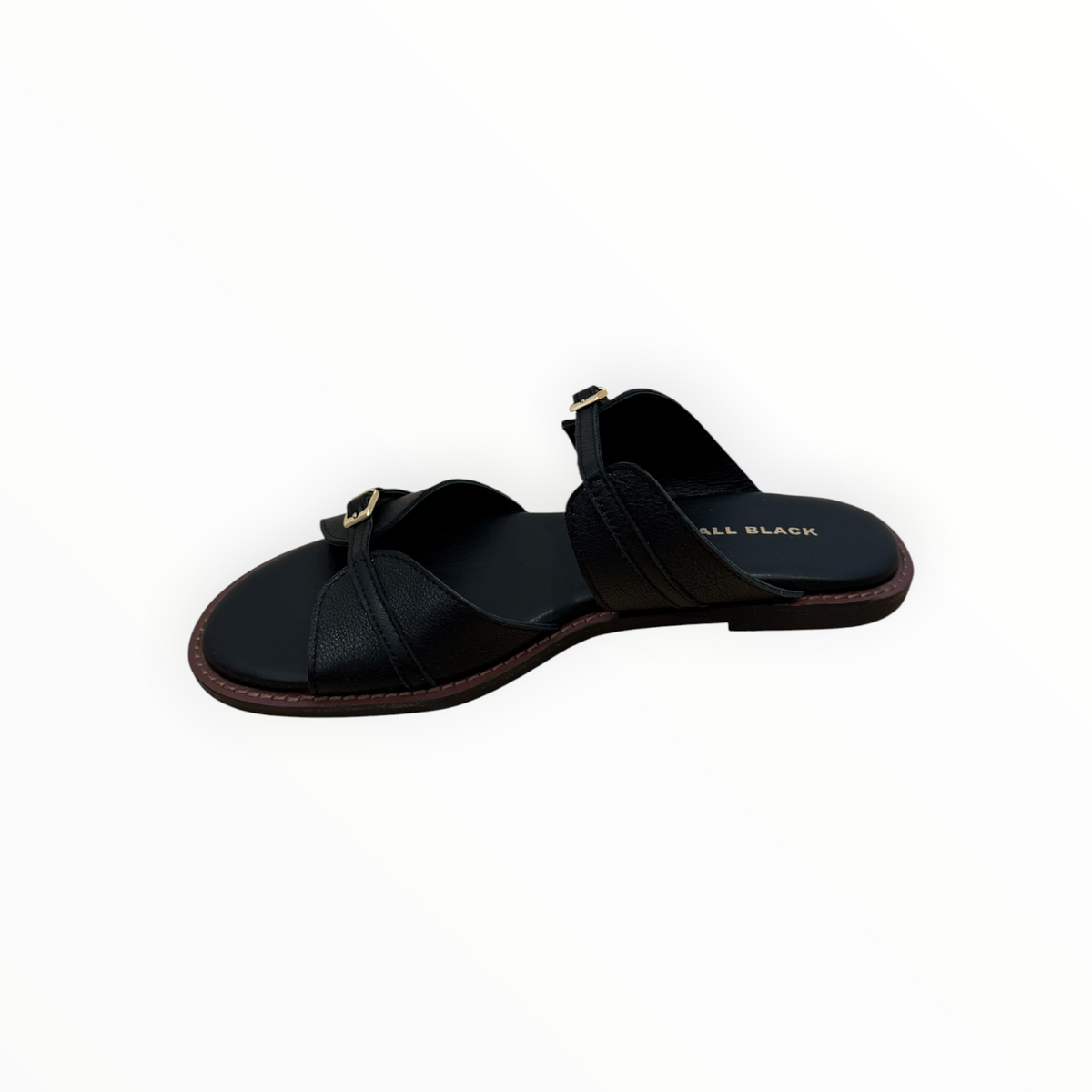 ALL BLACK Little Belt Sandal - Black