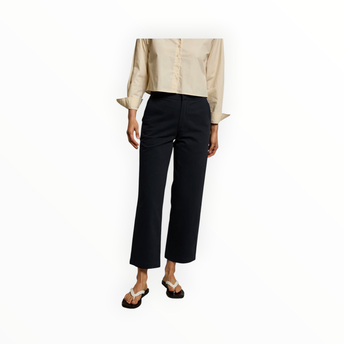 perfectwhitetee Pia Twill Pant - Navy