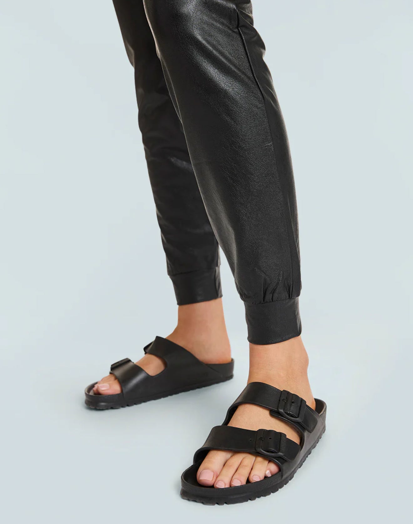 Commando Faux Leather Jogger - Black