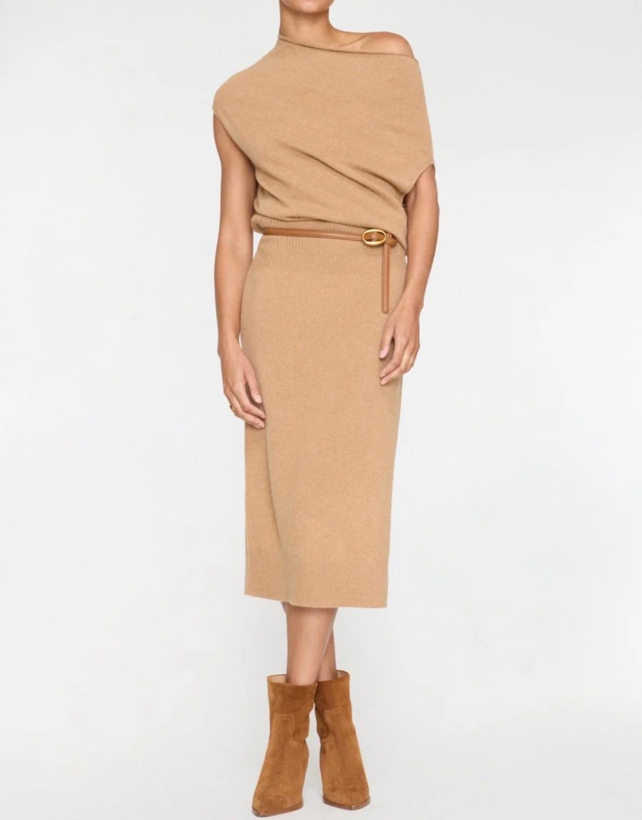 Brochu Walker The Lori Sleeveless Cashmere Dress - Camel Melange