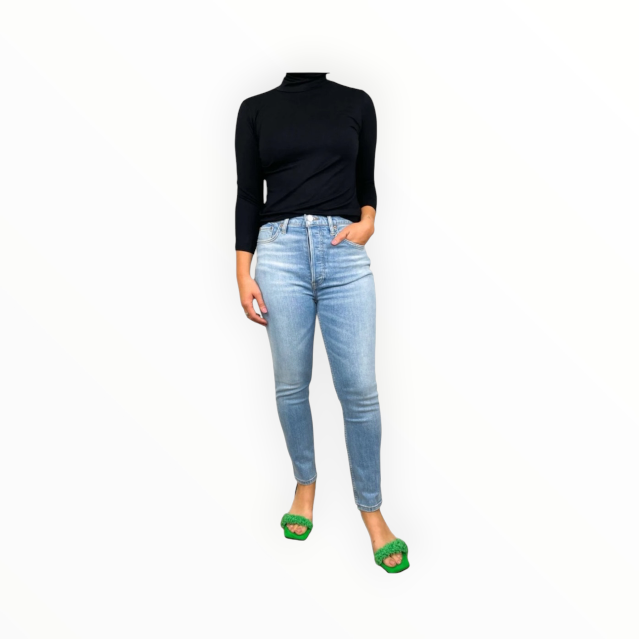 Re/Done 90s Ultra High Rise Ankle Crop - Costa Indigo