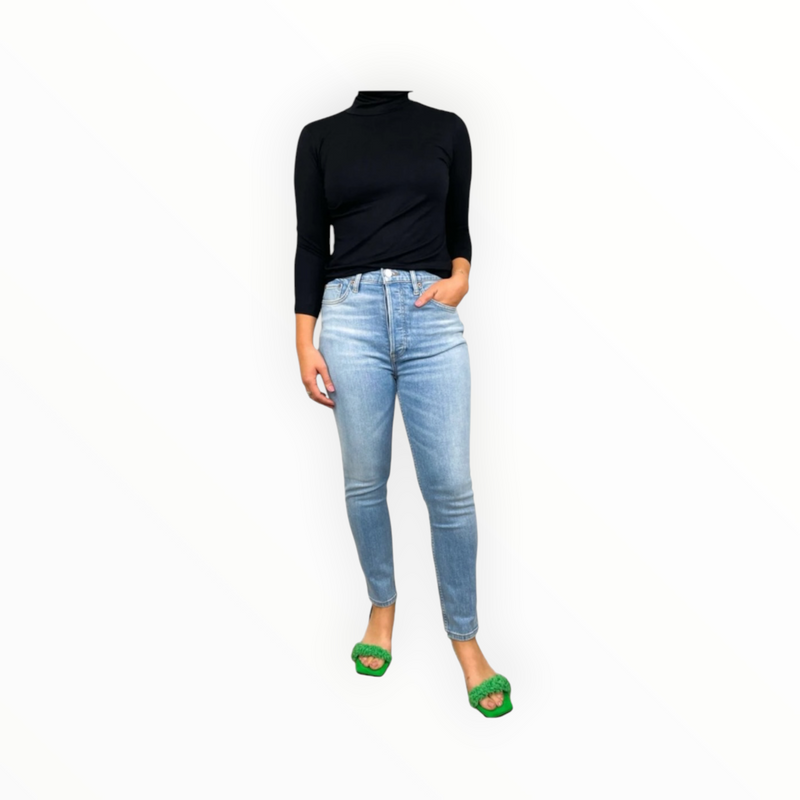 Re/Done 90s Ultra High Rise Ankle Crop - Costa Indigo