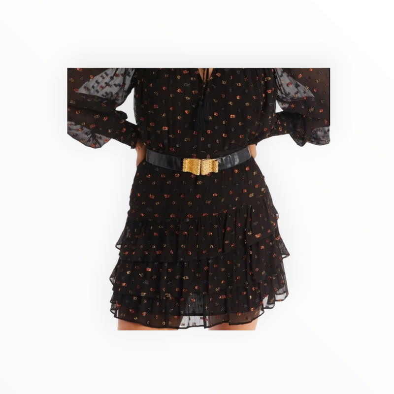 Allison New York Ariana Mini Skirt - Black Metallic