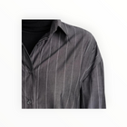 Enza Costa Pinstripe Shirt Dress - Charcoal