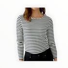 Oui Sumiko Shirt - Black/Off White
