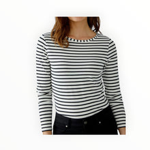 Oui Sumiko Shirt - Black/Off White