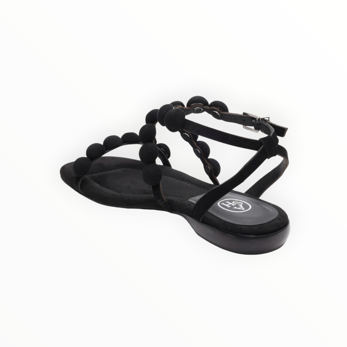 ASH Regy Pompom Sandal - Black