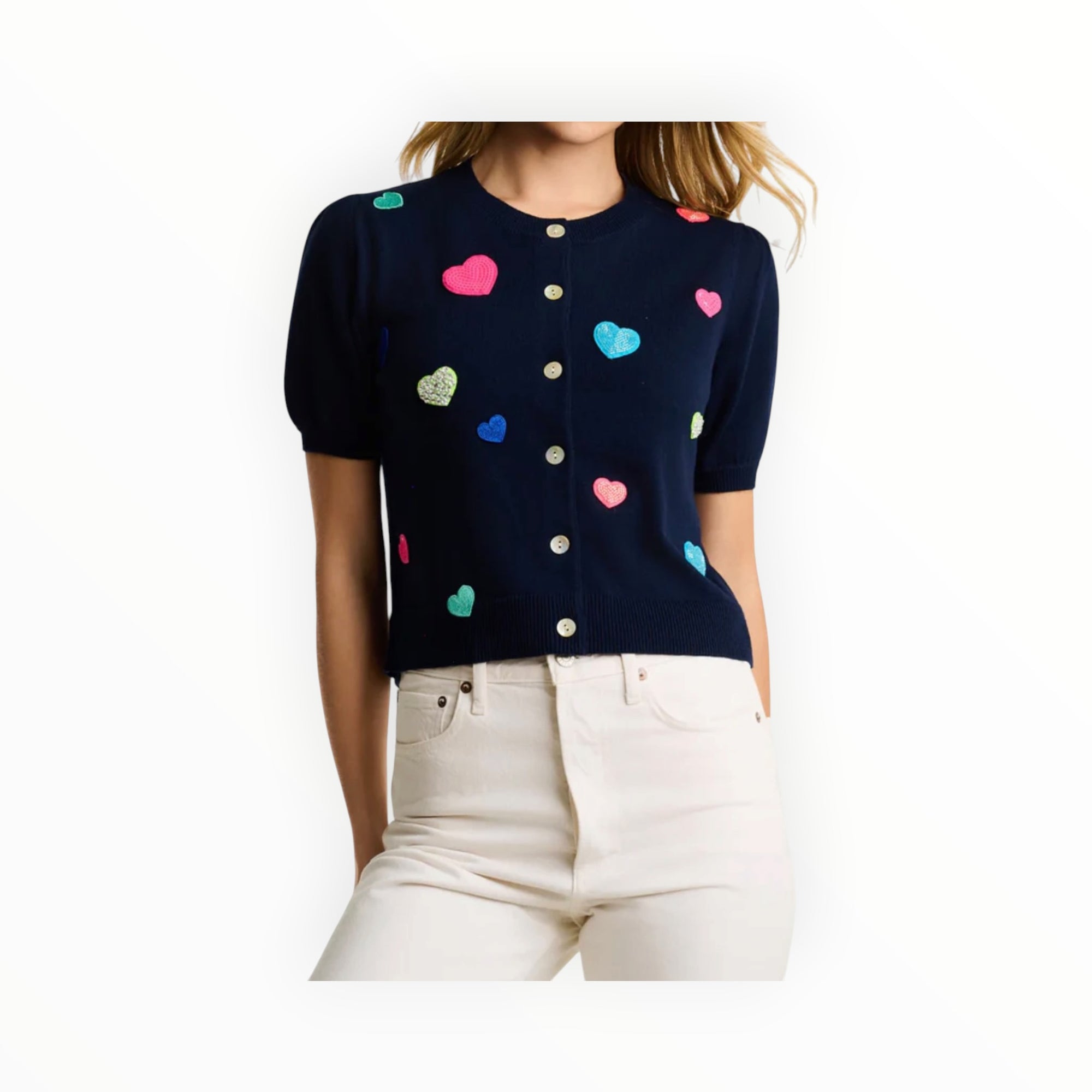 Lisa Todd Lisa Todd Royal Flush Heart Sweater - Navy