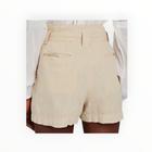 L'Agence Hillary Paperbag Linen Shorts - Sable