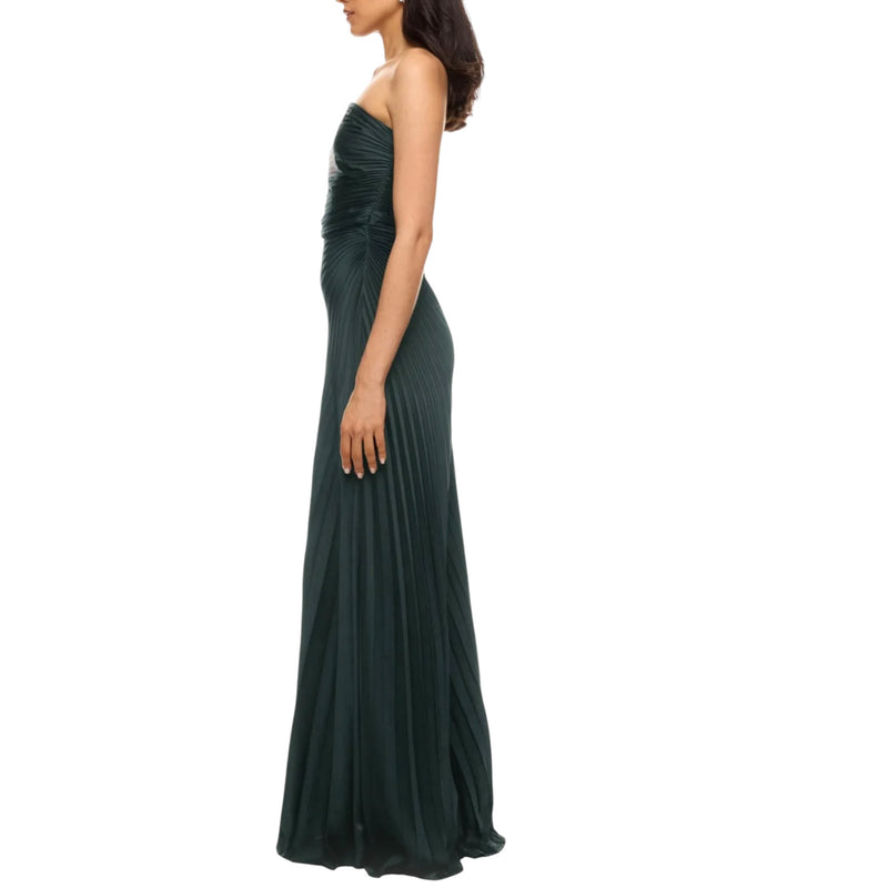 A.L.C. Bianca Strapless Pleated Maxi Dress - Forest