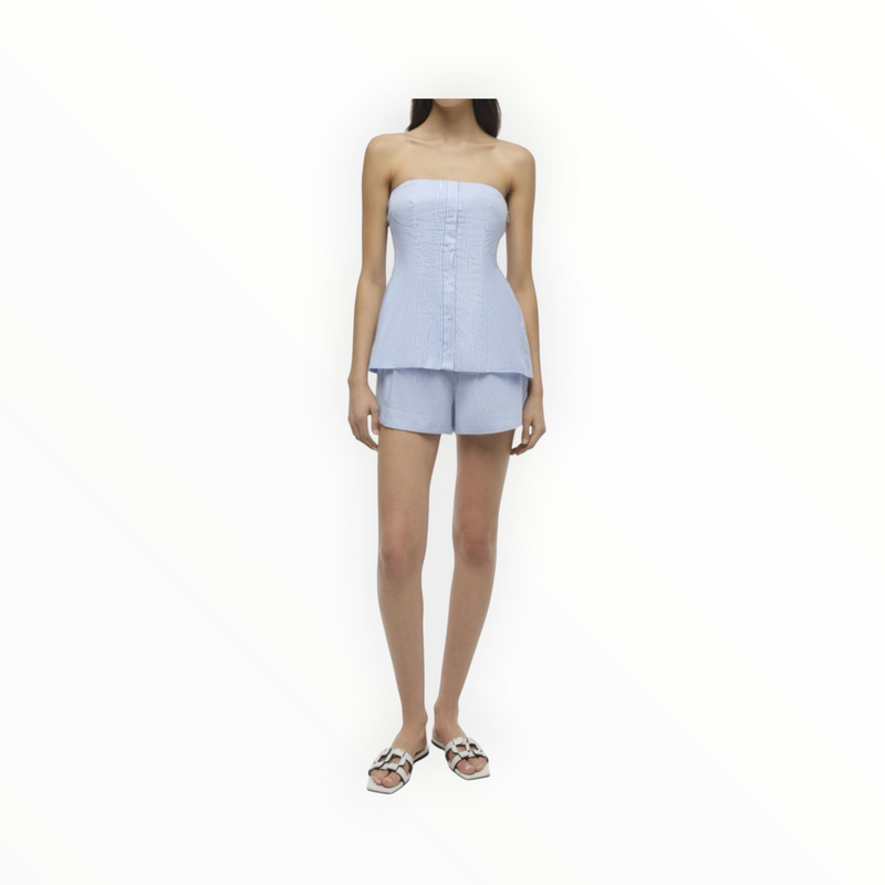 SIMKHAI Vivvy Bustier Top - Blue Hydrangea Stripe