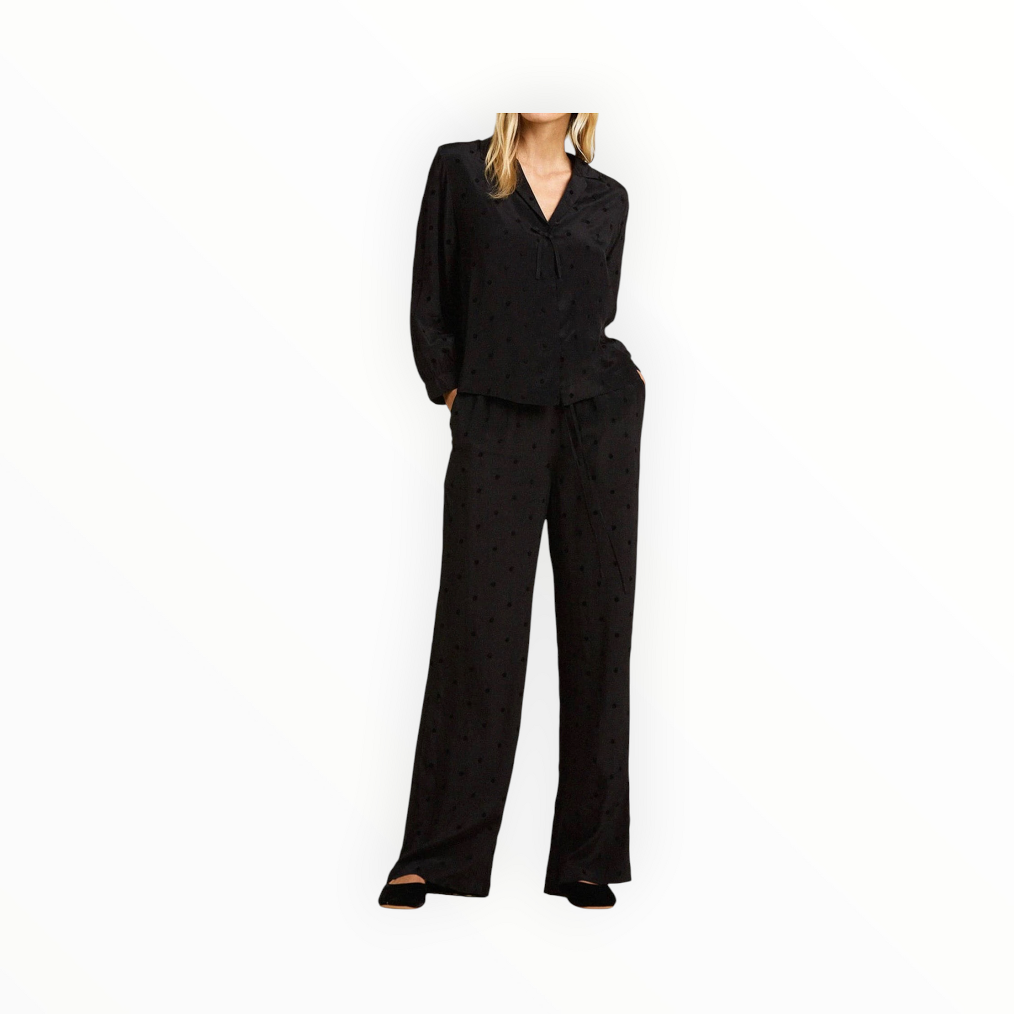 Trovata Yvonne Blouse - Black Polka Dot