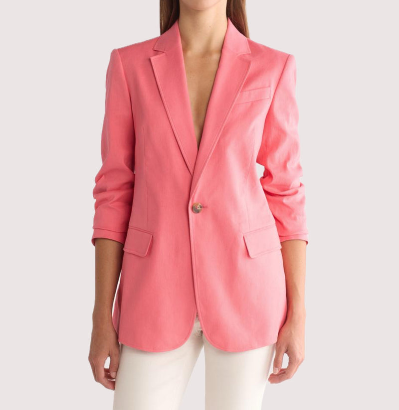 A.L.C. Donovan Linen Blend Blazer - Dark Grapefruit