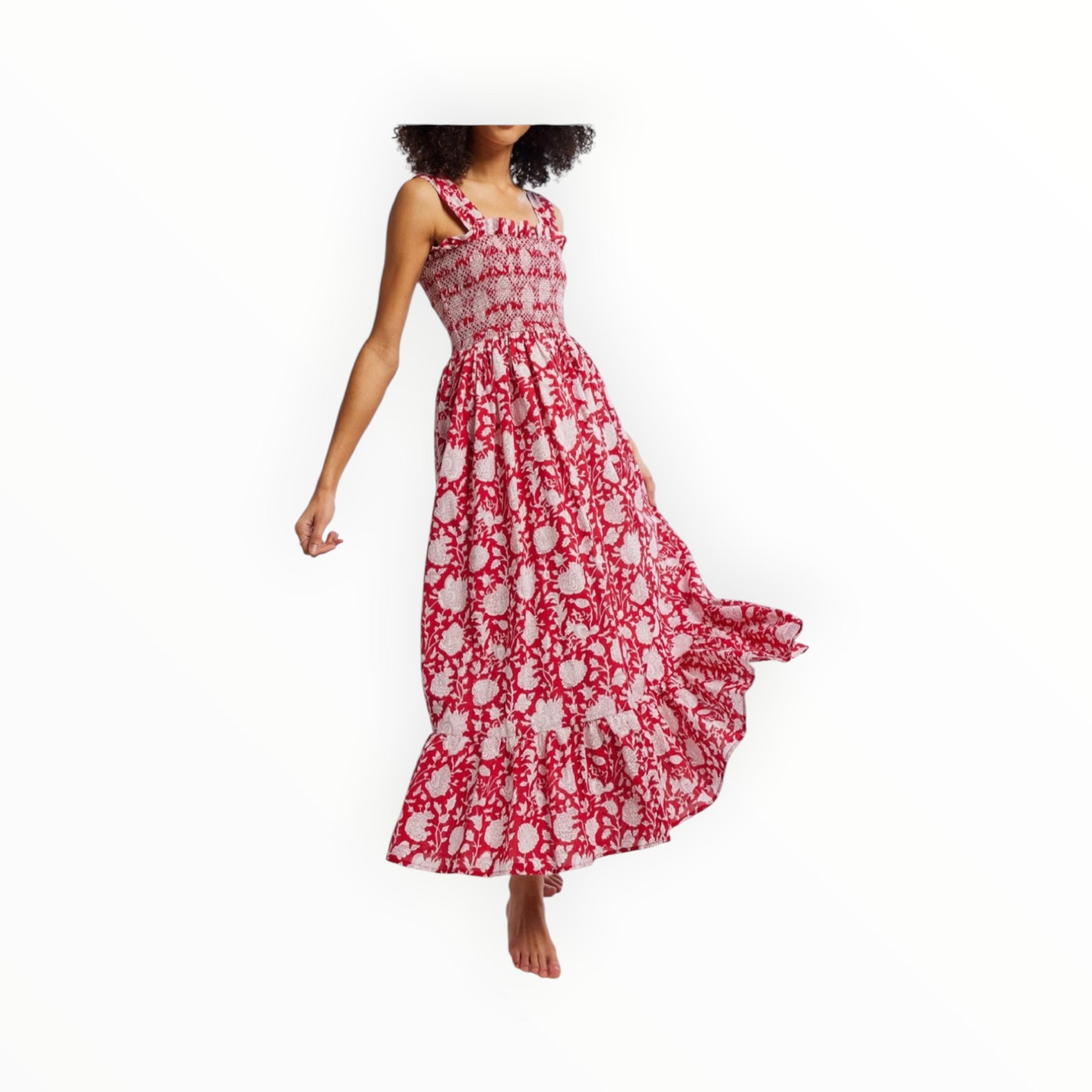 MILLE Garden Dress - Red Zinnia
