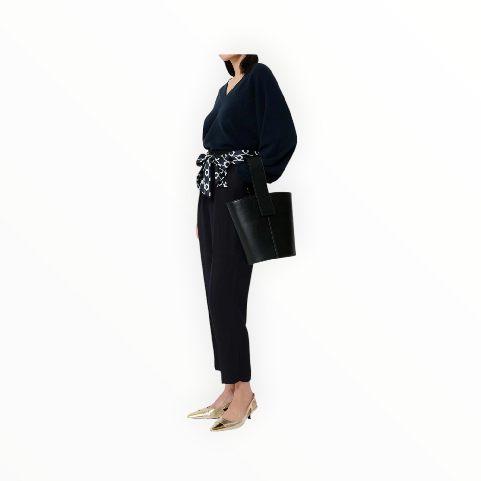 Tara Jarmon Paga Belted Pants - Midnight Blue