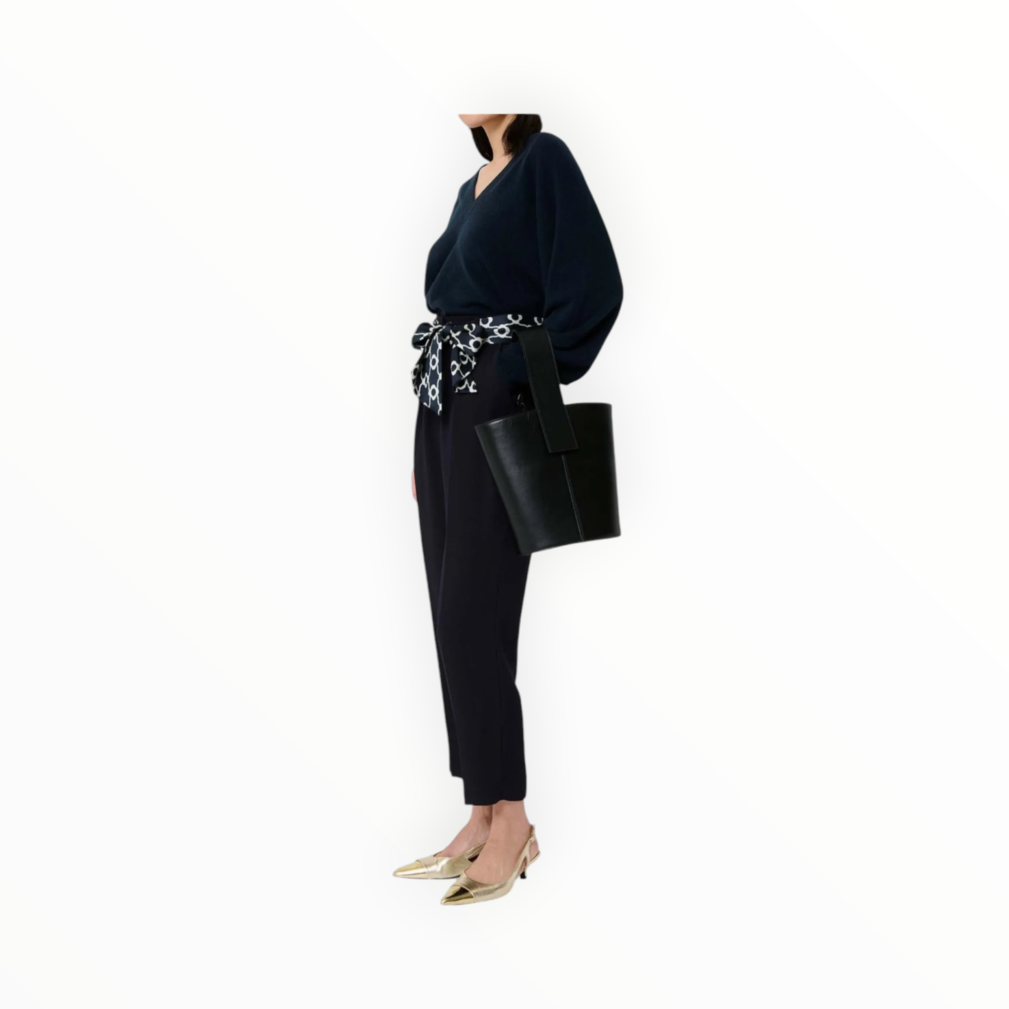 Tara Jarmon Paga Belted Pants - Midnight Blue