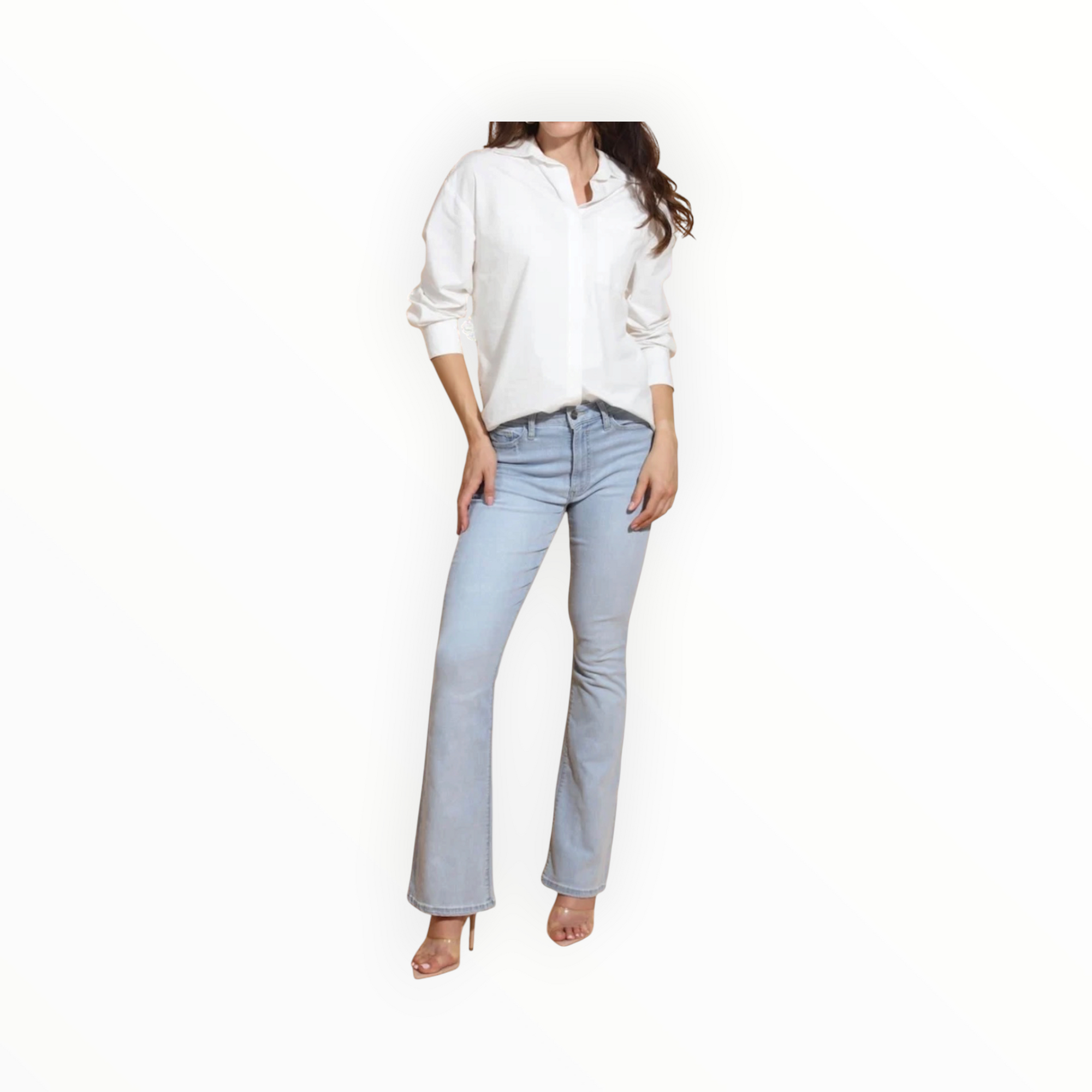 Jessie Liu Cotton Shirt with 3-D Applique Lace Back - White