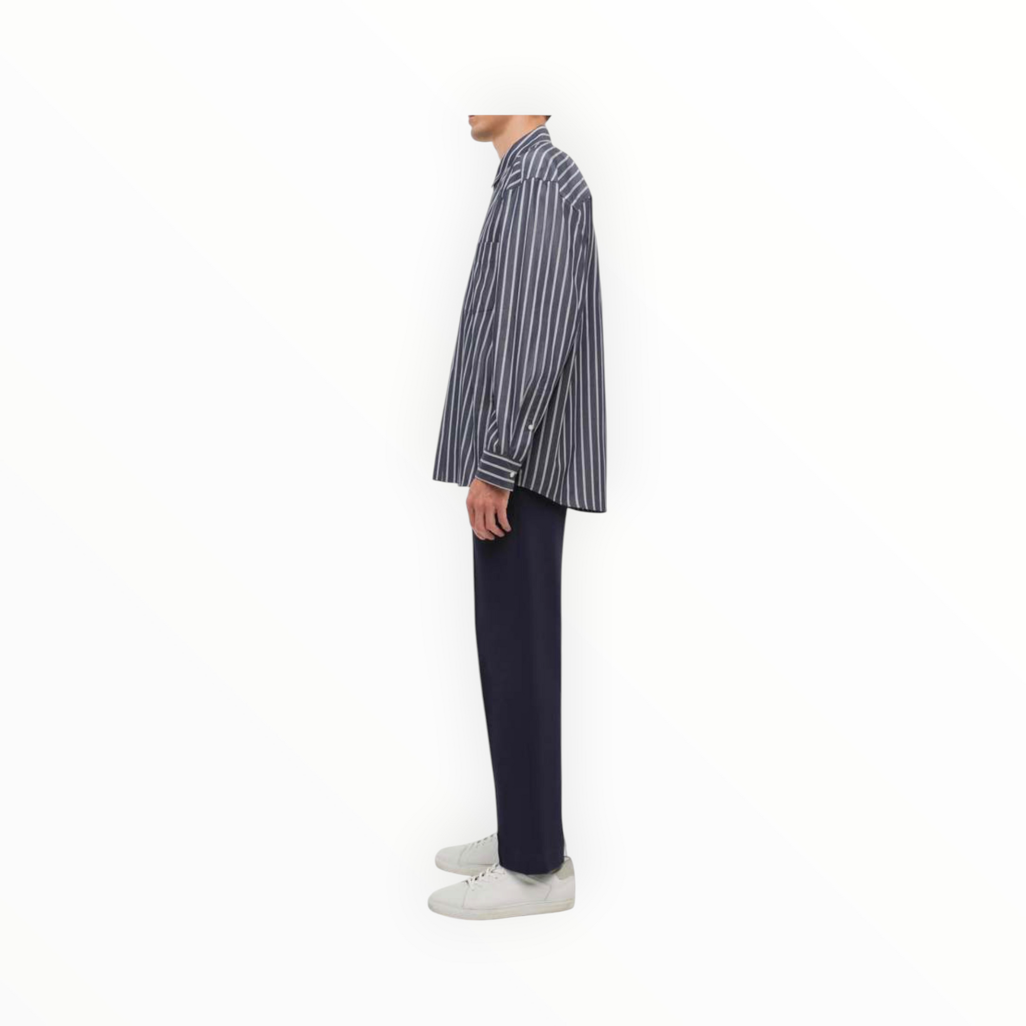 SIMKHAI Khailed Oversized Shirt - Navy Stripe