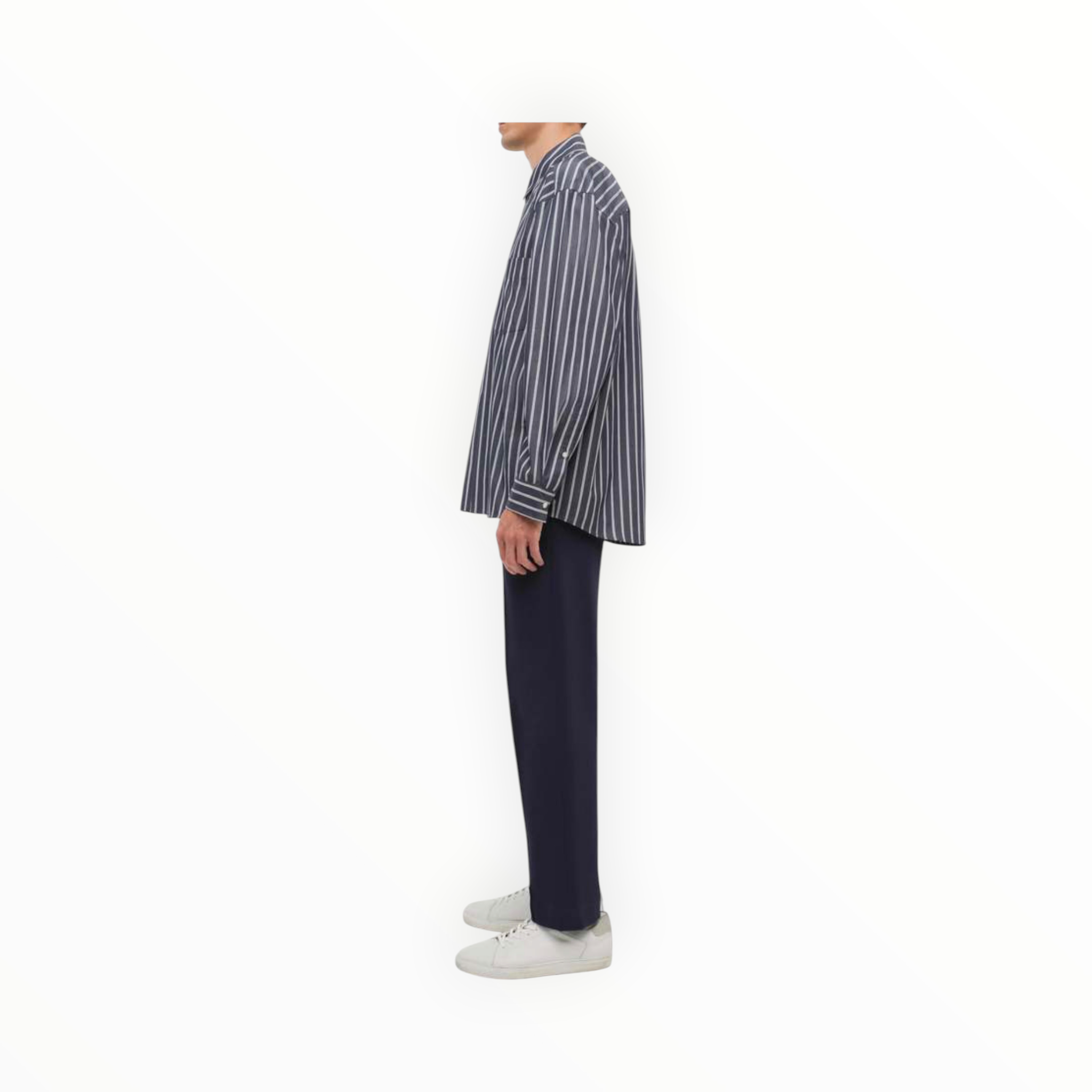SIMKHAI Khailed Oversized Shirt - Navy Stripe
