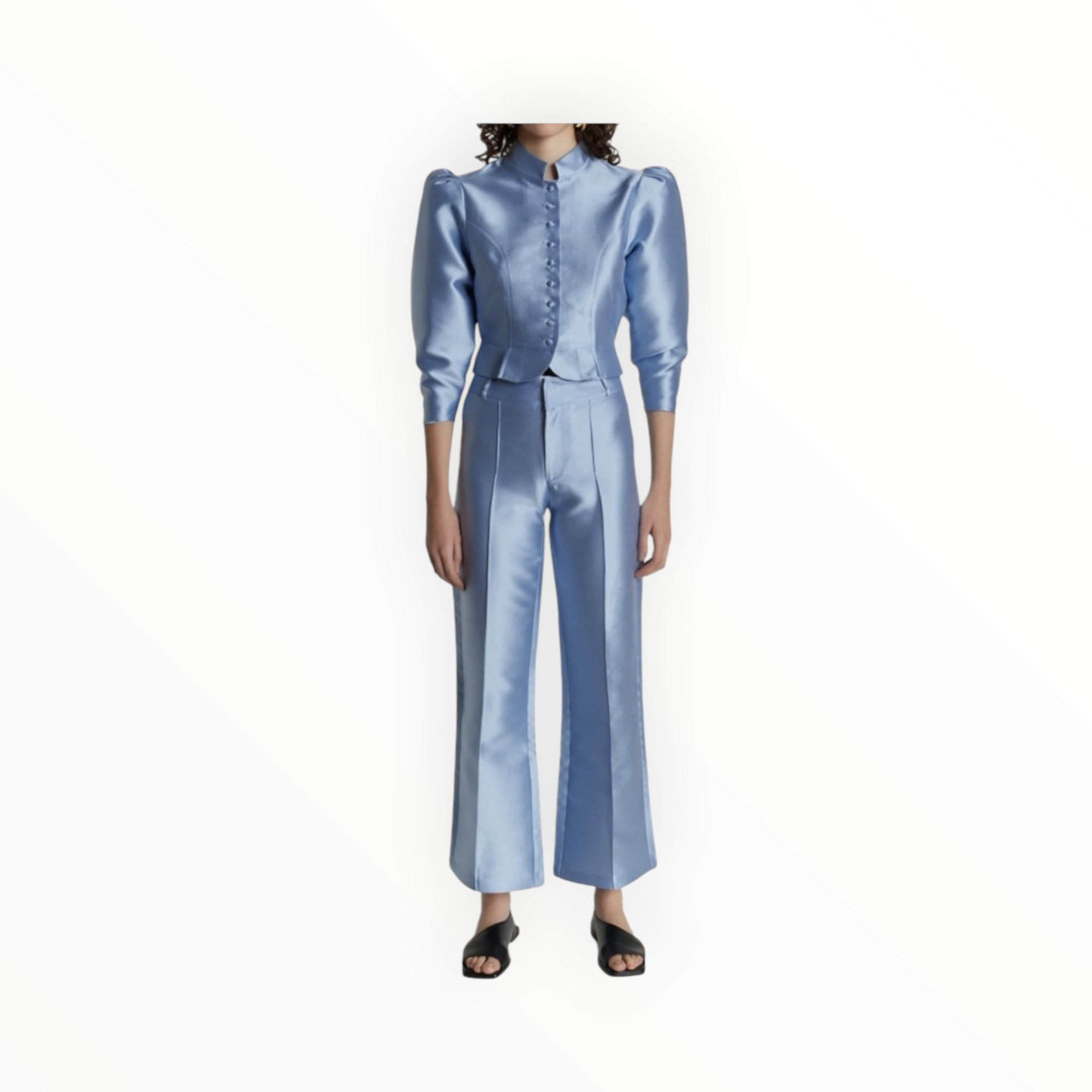 DESTREE Niagara Satin Flared Pants - Blue