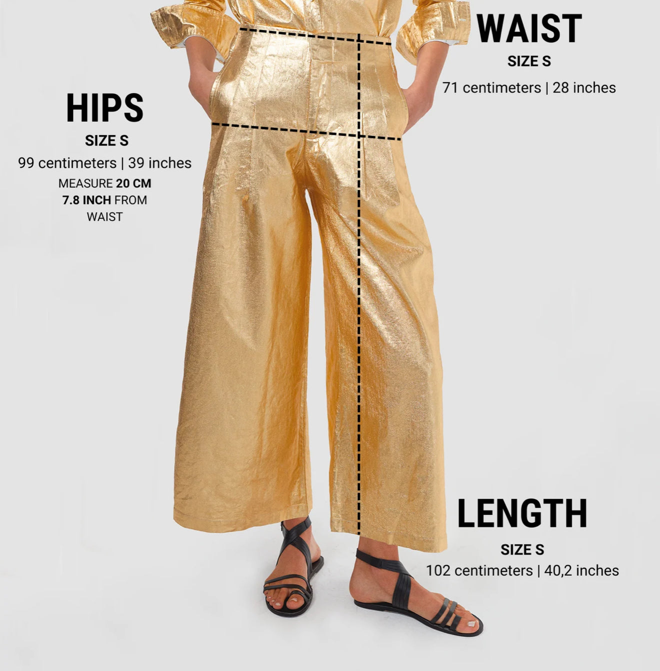 Lanhtropy Culotte Pants - Gold