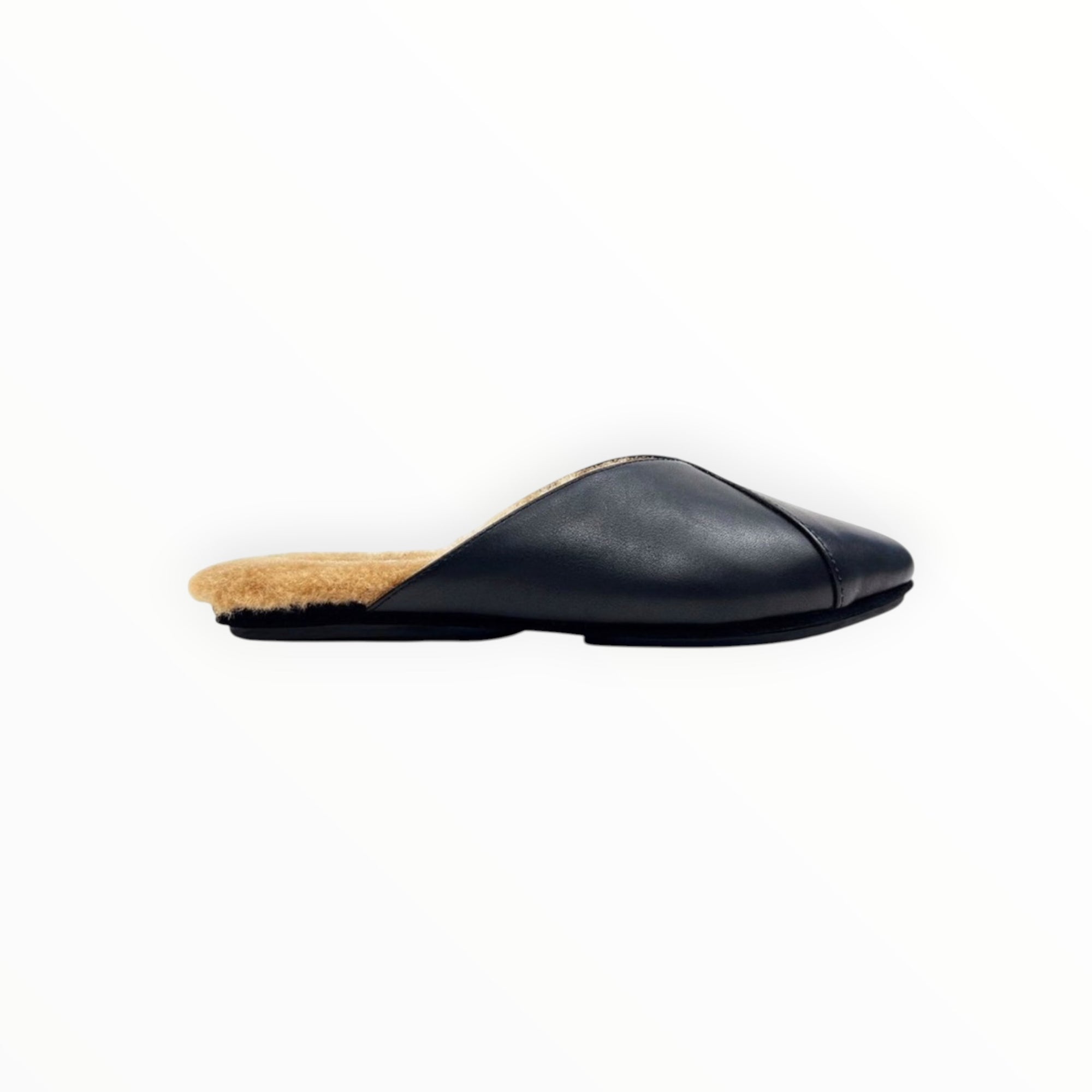 Yosi Samra Valentina Leather Slipper Mule - Black