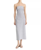 Vince Ticking Striped Draped Dress - Iris