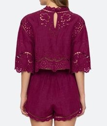 Sea New York Lula Embroidery Shorts - Jam