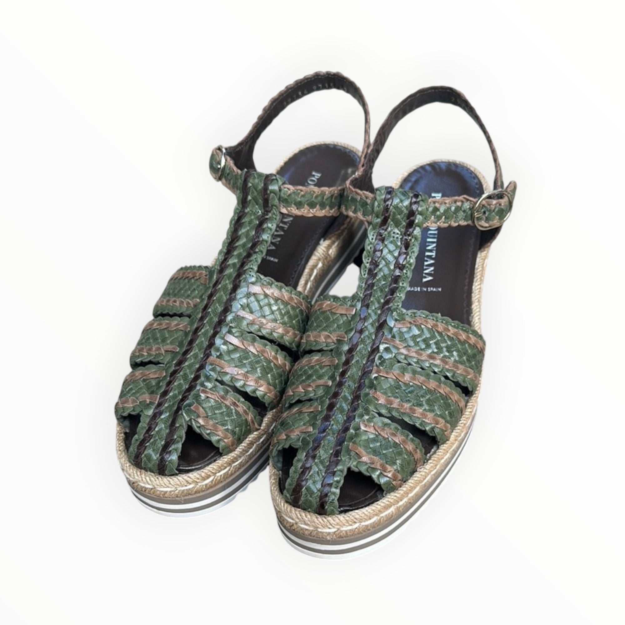 Pons Quintana Rolex Platform Sandal - Green/Tan