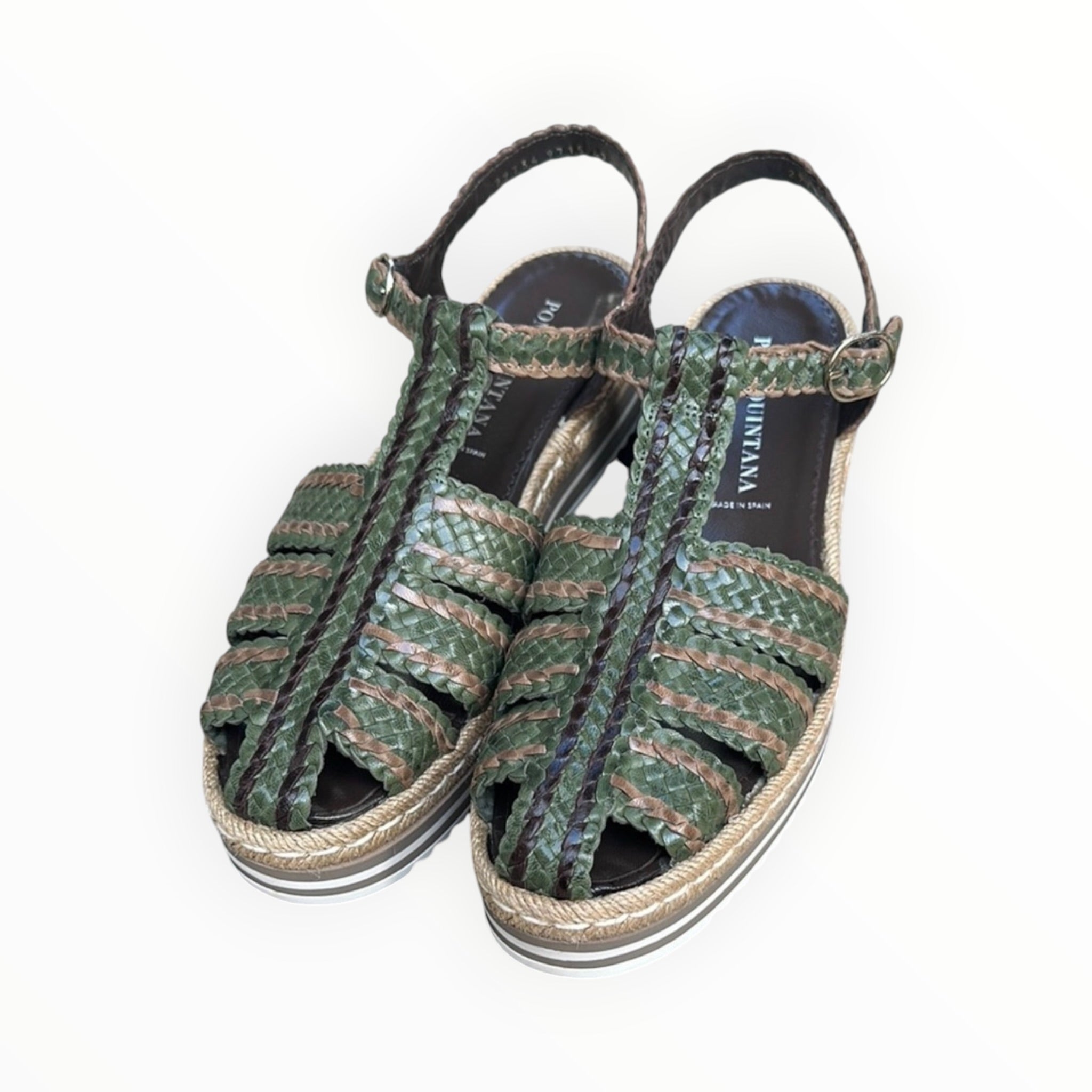 Pons Quintana Rolex Platform Sandal - Green/Tan