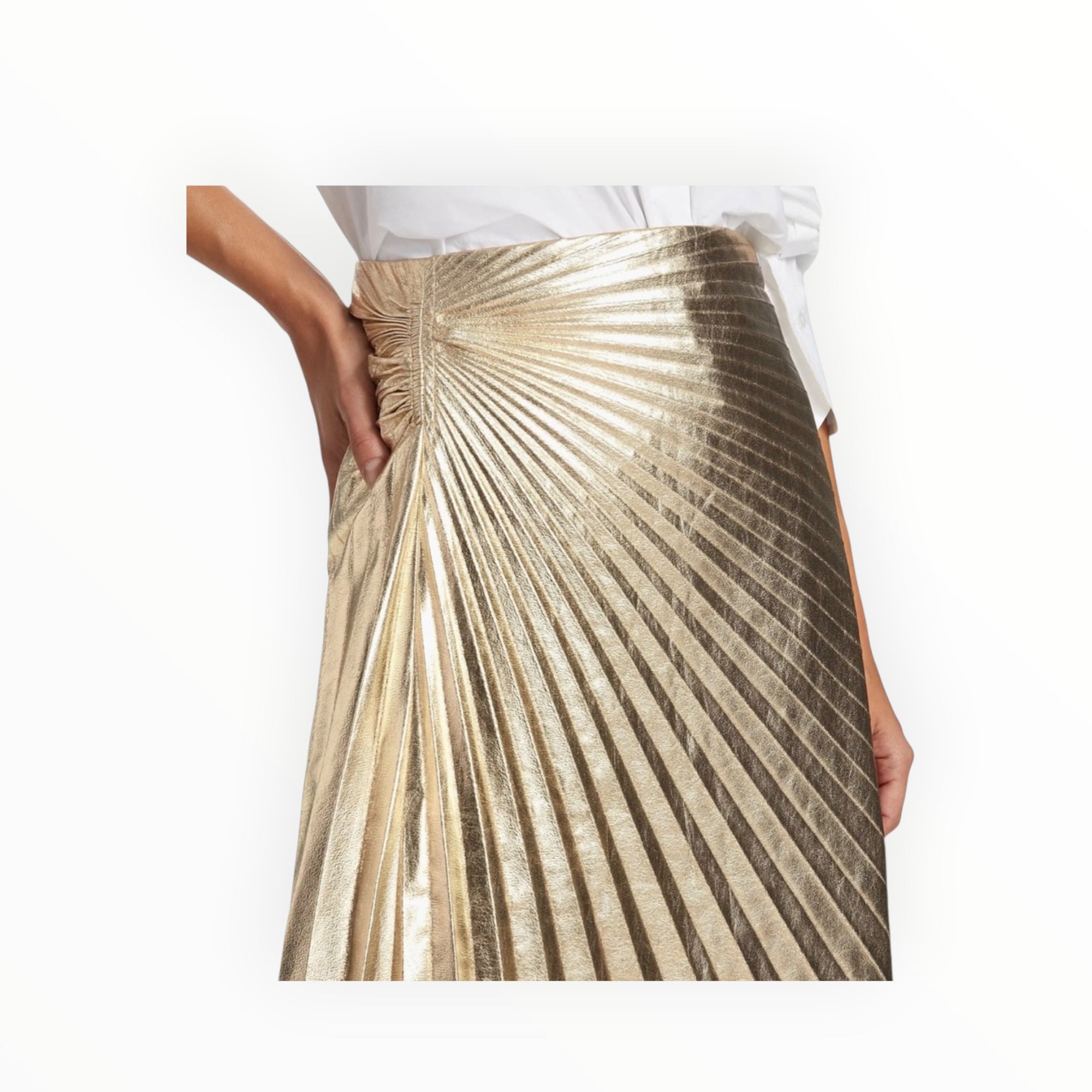 A.L.C. Tori Pleated Asymmetric Skirt - Gold