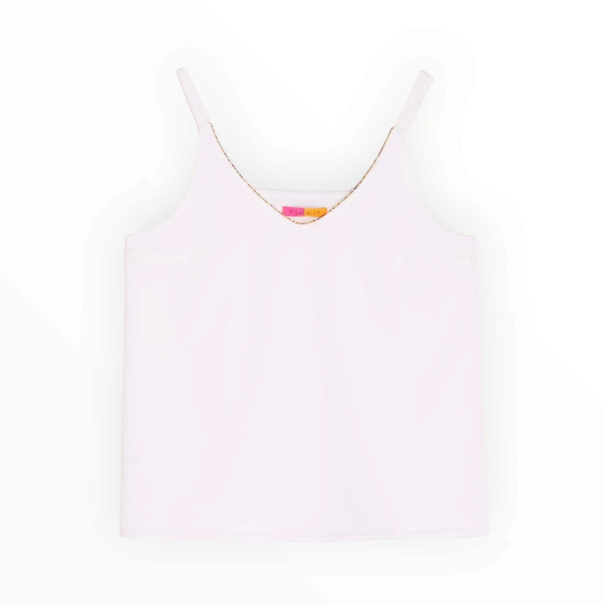 Vilagallo Vilagallo Zina Crepe Camisole - White/Gold