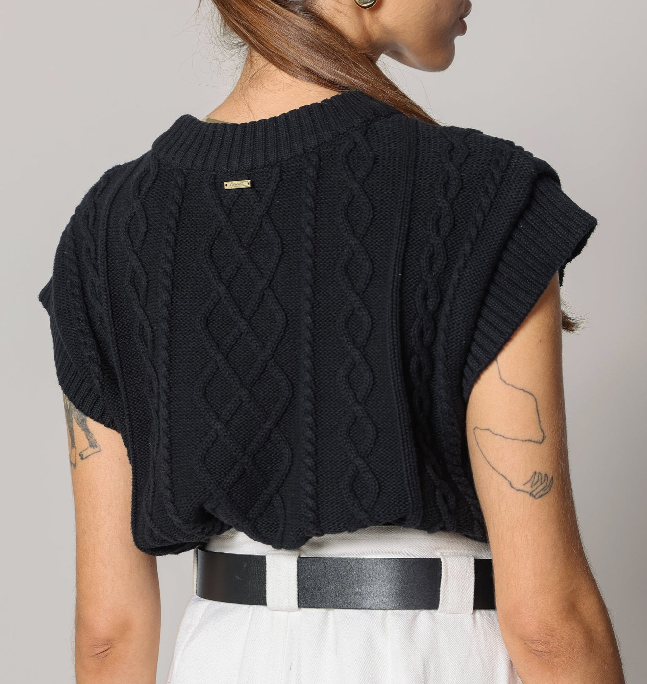 Cleobella Gigi Cropped Sweater Vest - Black